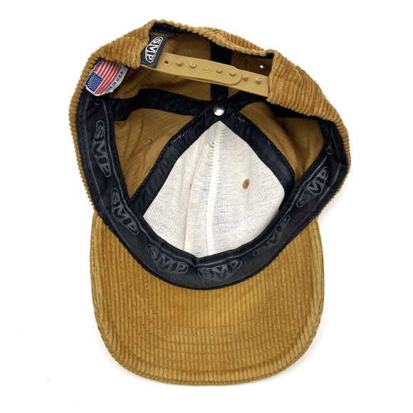 Vintage 90s SMP Brown Corduroy Skate Surf Adjustable Snap Back Dad Hat USA Made main image 4